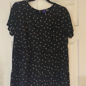 Seraphine Maternity Blouse Black Short Sleeve